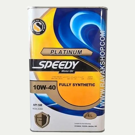 روغن موتور اسپیدی مدل پلاتینیوم ۱۰W40 SM حجم ۴ لیتر تمام سنتتیک