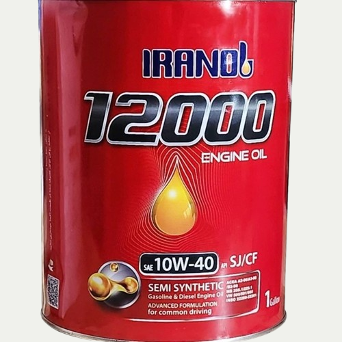 روغن موتور ایرانول مدل 12000 حجم ۴ لیتر گرید ۱۰W-40