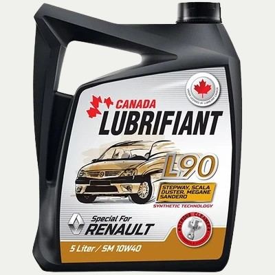 روغن موتور کانادا لوبریفنت مدل رنو ال 90 10W-40 SM حجم 5 لیتری